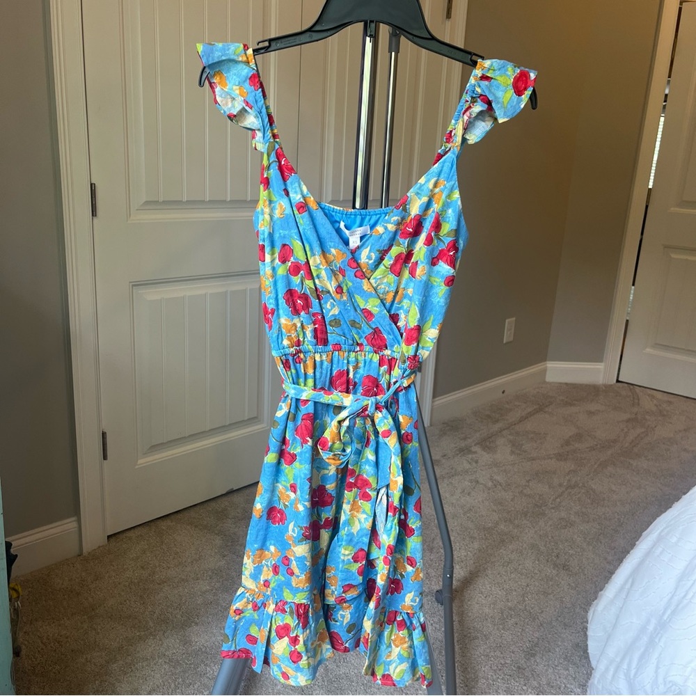 Blue Floral Lauren Conrad Wrap Dress (XS)